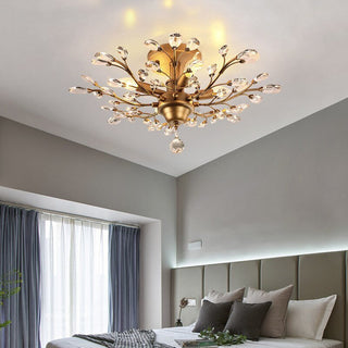 Crystal Tree Chandelier: Elegant Lighting Fixture-Chandeliers