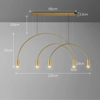 Curve Gold Hanging Light – Sleek Plated Finish with Knob Switch