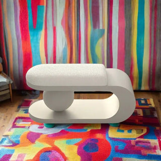Curve Shoe Changing Stool with Lamb Wool Cushion-Benches