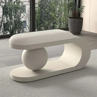 Curve Shoe Changing Stool with Lamb Wool Cushion-Benches