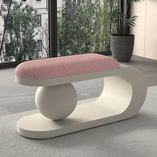 Curve Shoe Changing Stool with Lamb Wool Cushion-Benches