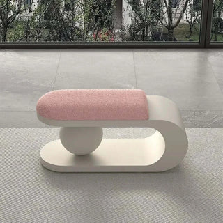 Curve Shoe Changing Stool with Lamb Wool Cushion-Benches