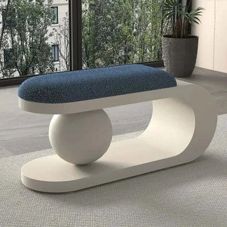 Curve Shoe Changing Stool with Lamb Wool Cushion-Benches