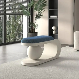 Curve Shoe Changing Stool with Lamb Wool Cushion-Benches
