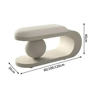 Curve Shoe Changing Stool with Lamb Wool Cushion-Benches