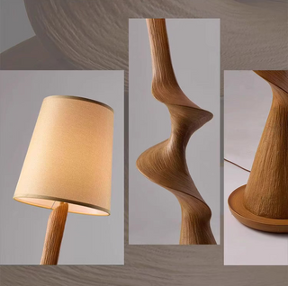Curve Wood Floor Lamp – Sculptural Natural Wood Lighting-Lamps