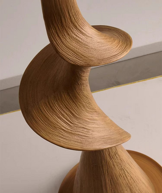 Curve Wood Floor Lamp – Sculptural Natural Wood Lighting-Lamps