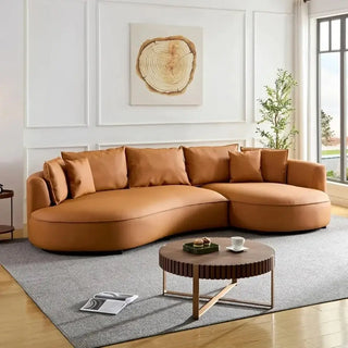 Curved Sectional Boucle Sofa Couch-Sofa Set