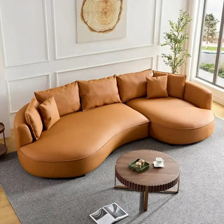 Curved Sectional Boucle Sofa Couch-Sofa Set