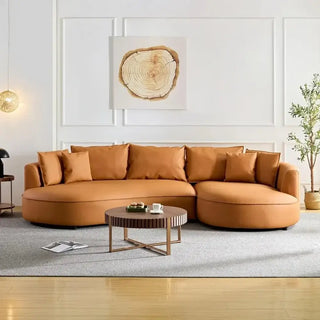 Curved Sectional Boucle Sofa Couch-Sofa Set