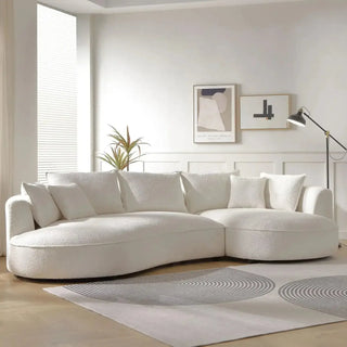 Curved Sectional Boucle Sofa Couch-Sofa Set