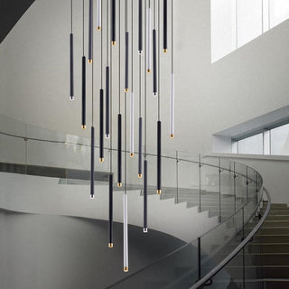 Cylindrical Two Color LED Chandelier - Dazzling Illumination-Staircase Chandeliers