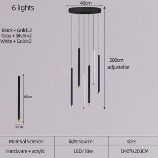 Cylindrical Two Color LED Chandelier - Dazzling Illumination-Staircase Chandeliers