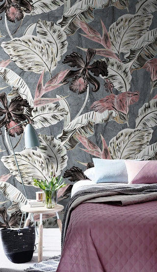 Dark Floral Bliss Wallpaper Mural-Flower & Leaf Wallpaper