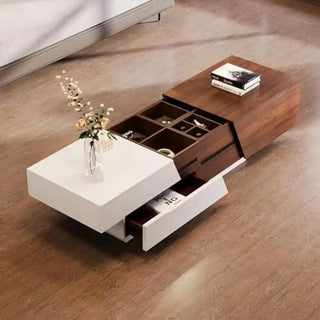 Dark Walnut Coffee Table Extendable with Storage-Coffee Table