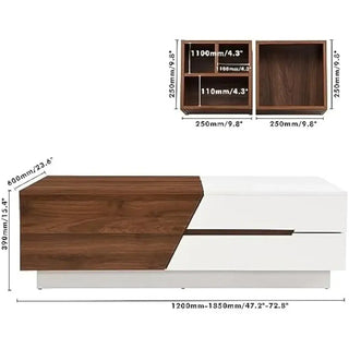 Dark Walnut Coffee Table Extendable with Storage-Coffee Table