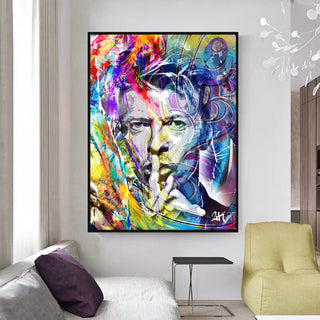 David Bowie Singer Famous Wall Canvas Art Wall Hanging-David Bowie Wall Art
