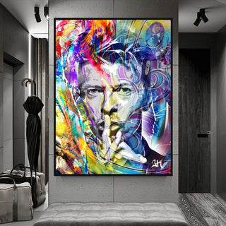 David Bowie Singer Famous Wall Canvas Art Wall Hanging-David Bowie Wall Art