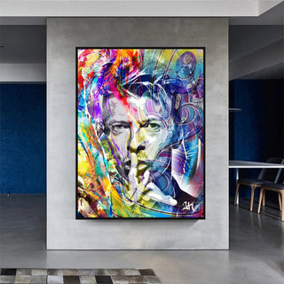 David Bowie Singer Famous Wall Canvas Art Wall Hanging-David Bowie Wall Art