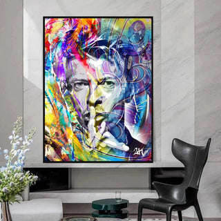 David Bowie Singer Famous Wall Canvas Art Wall Hanging-David Bowie Wall Art
