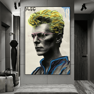 David Bowie Singer by Alec Canvas Wall Art-David Bowie Wall Art