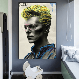 David Bowie Singer by Alec Canvas Wall Art-David Bowie Wall Art