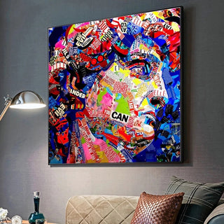 David Head Sculpture Graffiti Canvas Wall Art-Wall Posters