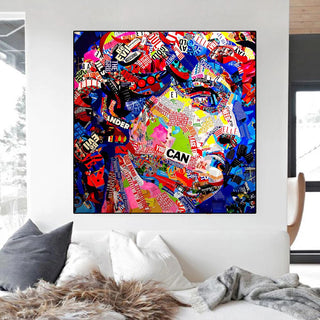 David Head Sculpture Graffiti Canvas Wall Art-Wall Posters