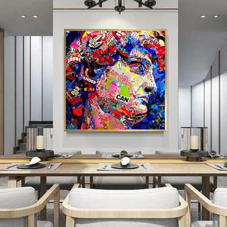 David Head Sculpture Graffiti Canvas Wall Art-Wall Posters