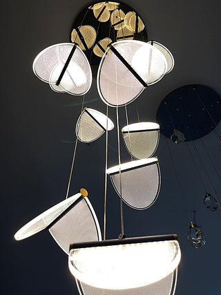 Deluxe Acrylic Blade Chandelier-Staircase Chandeliers