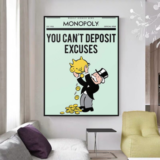 Deposit Excuses: Monopoly Canvas Wall Art-Wall Posters