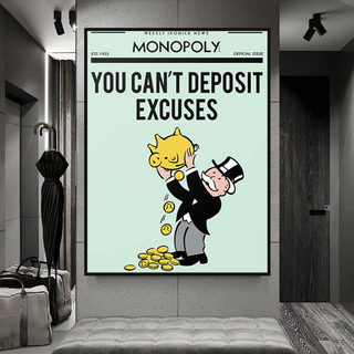 Deposit Excuses: Monopoly Canvas Wall Art-Wall Posters