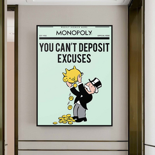 Deposit Excuses: Monopoly Canvas Wall Art-Wall Posters