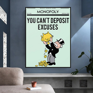 Deposit Excuses: Monopoly Canvas Wall Art-Wall Posters