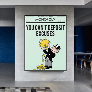 Deposit Excuses: Monopoly Canvas Wall Art-Wall Posters