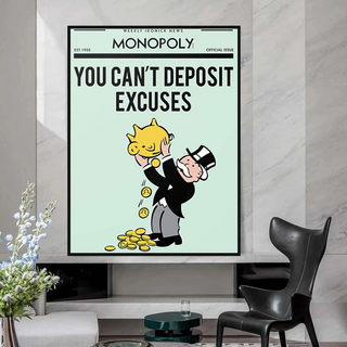 Deposit Excuses: Monopoly Canvas Wall Art-Wall Posters