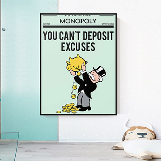 Deposit Excuses: Monopoly Canvas Wall Art-Wall Posters