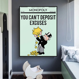 Deposit Excuses: Monopoly Canvas Wall Art-Wall Posters