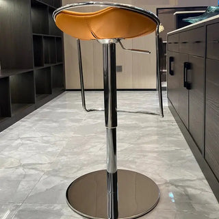 Designer Leather Counter Stool – Adjustable Swivel Bar Chair-Bar Stools