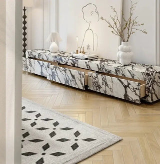 Designer Marble Pattern TV Stands for Living Room-TV Stands