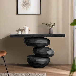 Designer Minimalist Oak Wood Trendy Console Table-Console Tables