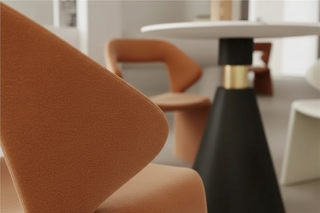 Designers eetkamerstoel van fluweel