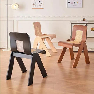 Designer Wabi Retro Rattan Dining Chair-Dining Chairs