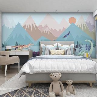 Dino Dreamland Wallpaper-Kids Room Wallpaper