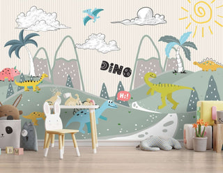 Dino Jungle - Kids Nursery Wallpaper Mural-Kids Room Wallpaper