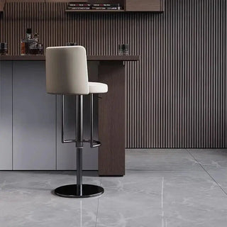 Disk Base Leather Adjustable Bar Stool-Bar Stools