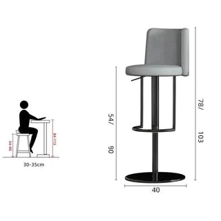 Disk Base Leather Adjustable Bar Stool-Bar Stools