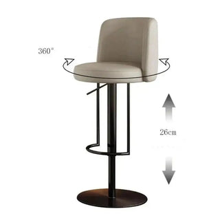 Disk Base Leather Adjustable Bar Stool-Bar Stools