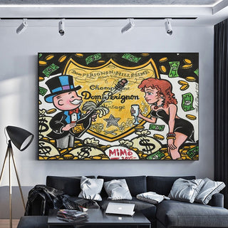 Dom Perignon: Mr Monopoly Canvas Wall Art-Wall Posters