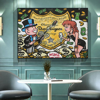 Dom Perignon: Mr Monopoly Canvas Wall Art-Wall Posters